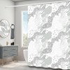 Polyester shower curtain leaves digital printing shower curtain creative shower curtain