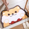 Cartoon flannel shape home entry floor mat household toilet door water absorption anti-skid bathroom mat