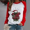 Fd160 Womens 2021 Christmas casual top printed Christmas day long sleeve T-shirt Womens