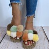 Europe and the United States 43 plus size color fur ball slippers women fall/winter 2020 fashion women's cotton slippers