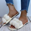 Europe and the United States 43 plus size color fur ball slippers women fall/winter 2020 fashion women's cotton slippers