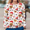 On0846 2021 women's top Christmas old man print round neck long sleeve T-shirt women