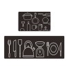 Black durable non slip floor mat leather kitchen floor mat wash free oil proof Waterproof PVC floor mat