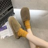Candy-colored thick hairy slippers women wear net red flat bottom thick bottom large size 42 cotton slippers for autumn and winter