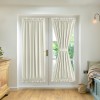 Thickened plain French door curtain cloth through rod heat insulation shading glass door finished curtain