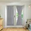 Thickened plain French door curtain cloth through rod heat insulation shading glass door finished curtain