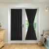 Thickened plain French door curtain cloth through rod heat insulation shading glass door finished curtain