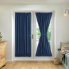 Thickened plain French door curtain cloth through rod heat insulation shading glass door finished curtain