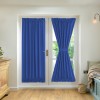 Thickened plain French door curtain cloth through rod heat insulation shading glass door finished curtain