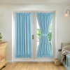 Thickened plain French door curtain cloth through rod heat insulation shading glass door finished curtain