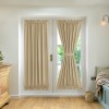 Thickened plain French door curtain cloth through rod heat insulation shading glass door finished curtain