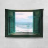Sea view window background cloth ins wind fresh bedroom bedside dormitory rental transformation home stay decorative wall cloth tapestry