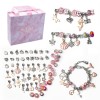 Hot cartoon pink set diy handmade jewelry children's bracelet women exquisite gift box gift bracelet
