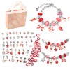 Hot cartoon pink set diy handmade jewelry children's bracelet women exquisite gift box gift bracelet