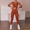 European and American Sexy Sports vest fitness suit women's suit long sleeved trousers seamless Yoga SUIT XL 