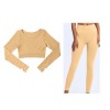 European and American Sexy Sports vest fitness suit women's suit long sleeved trousers seamless Yoga SUIT XL 