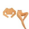 European and American Sexy Sports vest fitness suit women's suit long sleeved trousers seamless Yoga SUIT XL 
