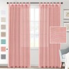 Linen blended semi transparent curtain cloth living room bedroom hanging curtain solid color light luxury finished fabric curtain window screen