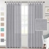 Linen blended semi transparent curtain cloth living room bedroom hanging curtain solid color light luxury finished fabric curtain window screen
