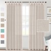 Linen blended semi transparent curtain cloth living room bedroom hanging curtain solid color light luxury finished fabric curtain window screen