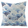 Home blue pillow cover geometric plant Mermaid summer Pillow Cover Blue Summer