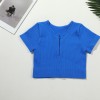 European and American sports Yoga short sleeve suit women's drawstring fitness suit high-end seamless Yoga SUIT XL 