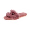 Embroidered plush slippers women's autumn open-toe flat-bottomed warm plush slippers for women