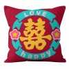National tide festive pillow cover Festival premarital housewarming decoration pillow cover sofa living room cushion good things make a fortune in pairs