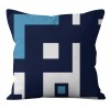 Geometric Pillow Cover Blue Gray geometric wave lattice pillow cover haze blue peach skin velvet pillow cover