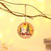 Santa Claus forest wooden luminous pendant Christmas tree ornament round five pointed star Pendant