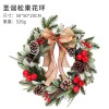 Christmas decorations eucalyptus leaf pinecone simulation Wreath Christmas window door Pendant