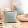 Cotton linen pillow cover tassel side sofa cushion Nordic style thickened waist pillow solid linen backrest pillow