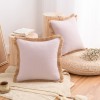 Cotton linen pillow cover tassel side sofa cushion Nordic style thickened waist pillow solid linen backrest pillow