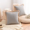 Cotton linen pillow cover tassel side sofa cushion Nordic style thickened waist pillow solid linen backrest pillow