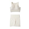 Sexy V-neck vest and shorts tight seamless Yoga suit set women's European and American fitness suit 