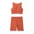 3610_橘色V领背心+短裤 