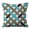 Green geometric pillowcase Nordic simple short plush pillowcase sofa living room decorative cushion cover
