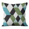 Green geometric pillowcase Nordic simple short plush pillowcase sofa living room decorative cushion cover