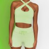 Lace up sports bra high waist seamless Fitness Yoga suit European and American Yoga long sleeve suit women 
