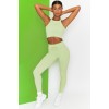 Lace up sports bra high waist seamless Fitness Yoga suit European and American Yoga long sleeve suit women 