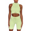 Lace up sports bra high waist seamless Fitness Yoga suit European and American Yoga long sleeve suit women 