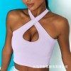 Lace up sports bra high waist seamless Fitness Yoga suit European and American Yoga long sleeve suit women 
