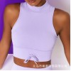 Lace up sports bra high waist seamless Fitness Yoga suit European and American Yoga long sleeve suit women 