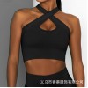Lace up sports bra high waist seamless Fitness Yoga suit European and American Yoga long sleeve suit women 