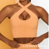 Lace up sports bra high waist seamless Fitness Yoga suit European and American Yoga long sleeve suit women 