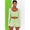 Rib seamless Yoga suit women's autumn and winter knitted nine point long sleeve sports Yoga suit 