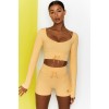 Rib seamless Yoga suit women's autumn and winter knitted nine point long sleeve sports Yoga suit 