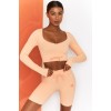 Rib seamless Yoga suit women's autumn and winter knitted nine point long sleeve sports Yoga suit 