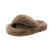 Plus size fall/winter Korean style all-match outer wear flat-bottomed fashion furry factory women's slippers direct supply