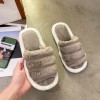 Plus size plush slippers female home one-word caterpillar home couple cotton slippers